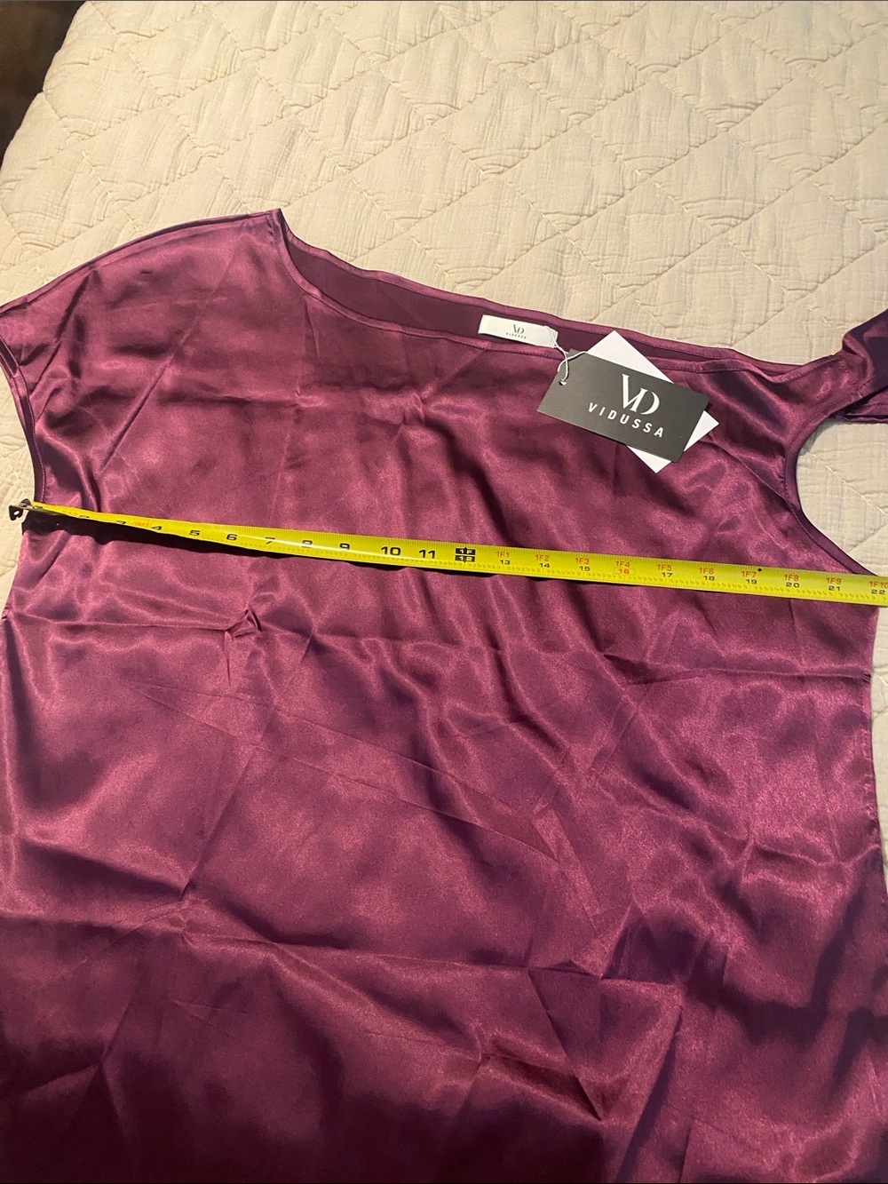 Purple One-Shoulder Satin Bow Sleeve Top - - Picture 4 of 9